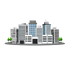 Many office buildings in city on a isolated white background (5)