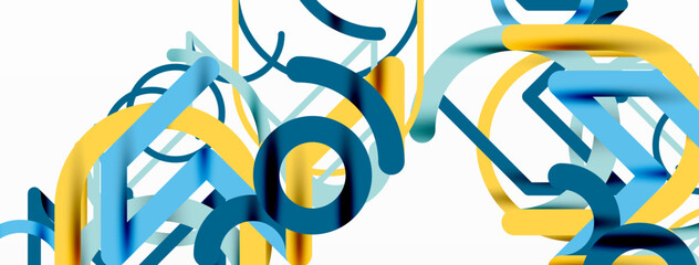 Abstract background. Circles and colorful round shape lines. Linear geometric minimal design