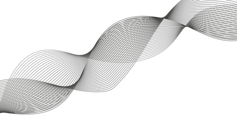 Abstract dynamic black color lines, waves.  Modern white flowing wave lines and glowing moving, Shiny moving lines design with geometric shape, frequency of sound wave line.
	