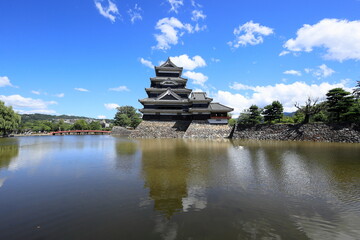 松本城 天守と堀 (長野)