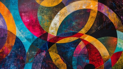 Abstract Colorful Geometric Shapes Art Background