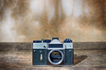Vintage 35mm film camera without a lens