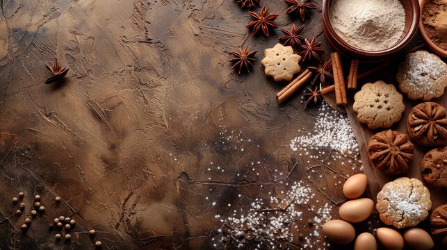 Minimalist Background: Delicious Chocolate Cookie Illustration for Sweet Desserts and Holiday Celebrations