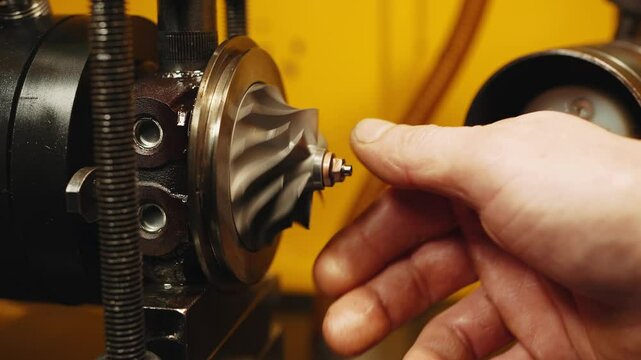 Test stand for checking an automobile turbine, pressurized air injection