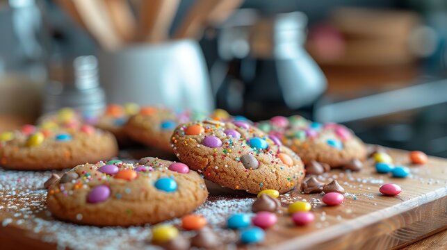 Minimalist Background: Delicious Chocolate Cookie Illustration for Sweet Desserts and Holiday Celebrations