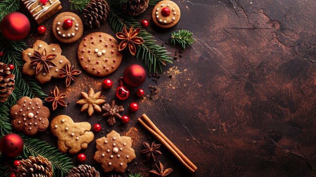 Minimalist Background: Delicious Chocolate Cookie Illustration for Sweet Desserts and Holiday Celebrations