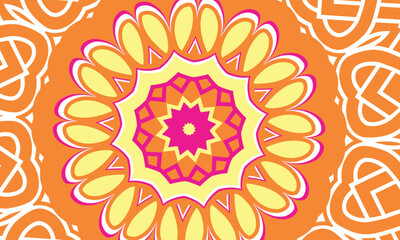 Background with a symmetrical colorful pattern, Indian pattern, oriental pattern