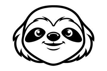 A sloth head vector line art illustration © T-shirt Land