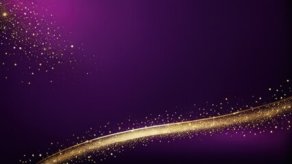 A shimmering golden wave on a deep purple background, ideal for festive or celebratory themes.