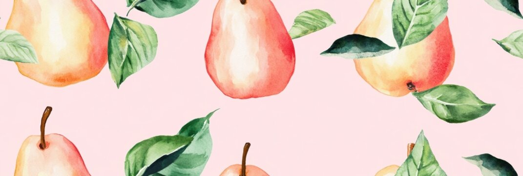 Seamless repetitive pattern background of fresh pear for fabric design