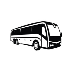 Bus or Coach Icon Logo Style Silhouette Vector Modern