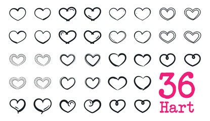 Hand drawn vector hearts object. Vector new hart elements for others design. Creative hart brush object.