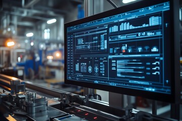 AI system displaying product flaws in realtime on a screen, AI quality assurance, automated defect detection