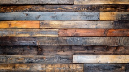 Rustic Wooden Panels with Diverse Tones and Textures