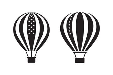 Hot air balloon silhouette vector illustration, Hot air balloon silhouette vector, Hot air balloon silhouette PNG 