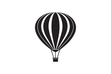 Fototapeta premium Hot air balloon silhouette vector illustration, Hot air balloon silhouette vector, Hot air balloon silhouette PNG 