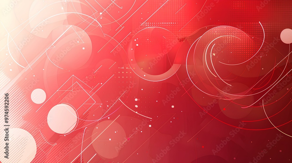 Canvas Prints bright red abstract background with glowing circles and digital energy effects