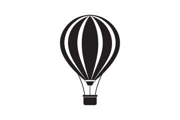Fototapeta premium Hot air balloon silhouette vector illustration, Hot air balloon silhouette vector, Hot air balloon silhouette PNG 