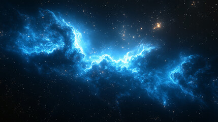 Fototapeta premium Stunning Blue Nebula in Deep Space - Awe-Inspiring Cosmic Beauty