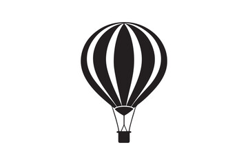 Fototapeta premium Hot air balloon silhouette vector illustration, Hot air balloon silhouette vector, Hot air balloon silhouette PNG 