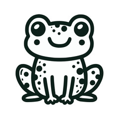cute frog animal cartoon doodle hand drawn vector illustration template design