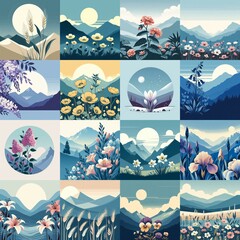 Higland flowers. AI generated illustration