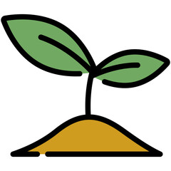 plant filled line icon