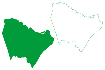 Roteiro municipality (Alagoas state, Municipalities of Brazil, Federative Republic of Brazil) map vector illustration, scribble sketch Roteiro map