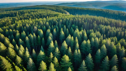 big forest in the morning