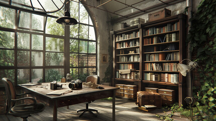interior study library room 