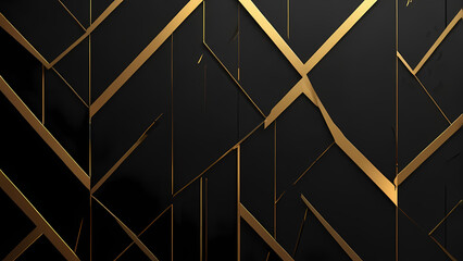Abstract Black and Gold Geometric Pattern Background