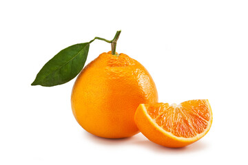 Orange isolated on white background - Arancia Tarocco - Citrus sinensis 