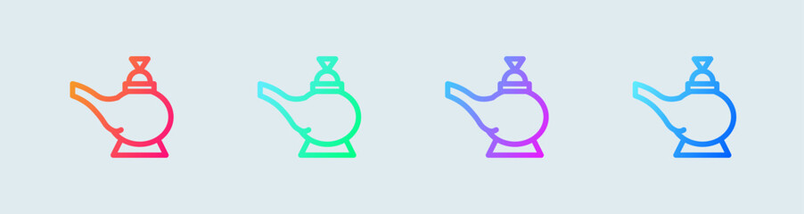 Magic line icon in gradient colors. Magical signs vector illustration.