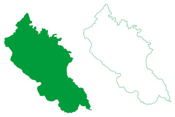 Fototapeta premium Rio Real municipality (Bahia state, Municipalities of Brazil, Federative Republic of Brazil) map vector illustration, scribble sketch Rio Real map