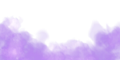 Fototapeta premium Fantastic purple smoke. Magic smoke. Smog cloud on podium or stage. Fog vapor over ground or water surface, magic haze. PNG. 