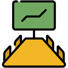 meeting room filled line icon