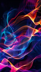 Vibrant abstract artwork featuring luminous data streams in a captivating modern aesthetic design