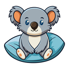 Download Cute Koala Lay On The Pillow Cartoon Vector Icon Illustration. Svg File For Design.