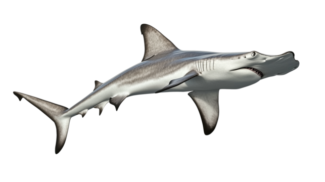 Hammerhead Shark cartilaginous fish png isolated on transparent background