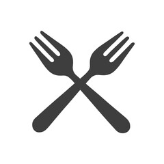Crossed Forks Icon Restaurant Logo Vector Design Illustration