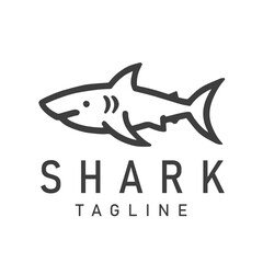 Simple Shark Illustration Logo Design vector