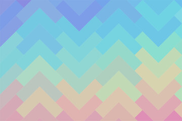 Pastel blue and pink mosaic arrow tile pattern for background. Geometric abstract pixel background.