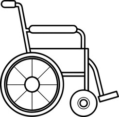 Wheelchair line art silhouette vector illustration