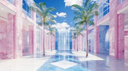 Pink Marble Waterfall.