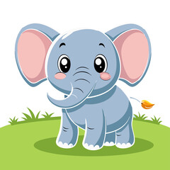 Fototapeta premium cute elephant clipart vector design,awesome cute elephant svg,high resolution printable cute elephant artwork