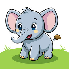 Naklejka premium cute elephant clipart vector design,awesome cute elephant svg,high resolution printable cute elephant artwork