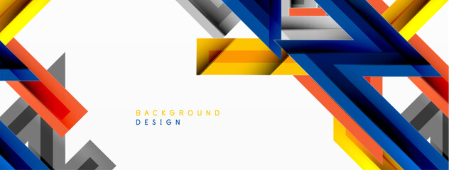 Line zig zag dynamic geometric abstract background. Colorful lines with shadow and light effects, various routes concept. Vector Illustration For Wallpaper, Banner, Background, Card