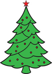 Christmas tree vector art illustration on a white background