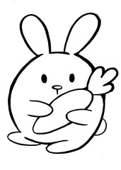 Fototapeta premium bunny with carrots. coloring book for children