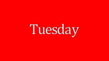 Tuesday word written with black background.  Week series - TUESDAY and retro lettering icon.